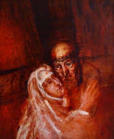 Stretnutie Pána Ježiša so svojou matkou, olej na plátne, 2009, 75x95cm